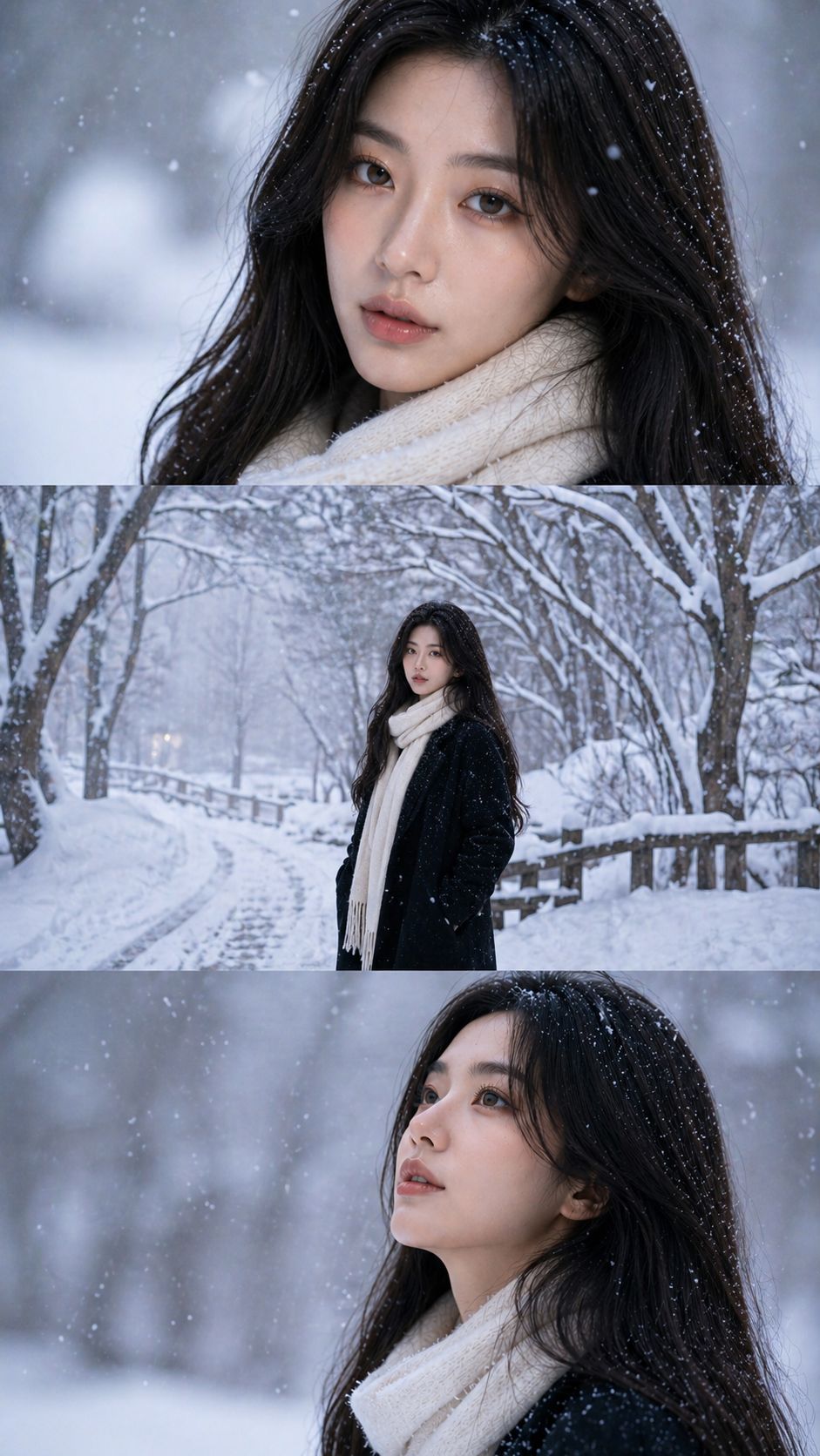 美女雪地三宮格
