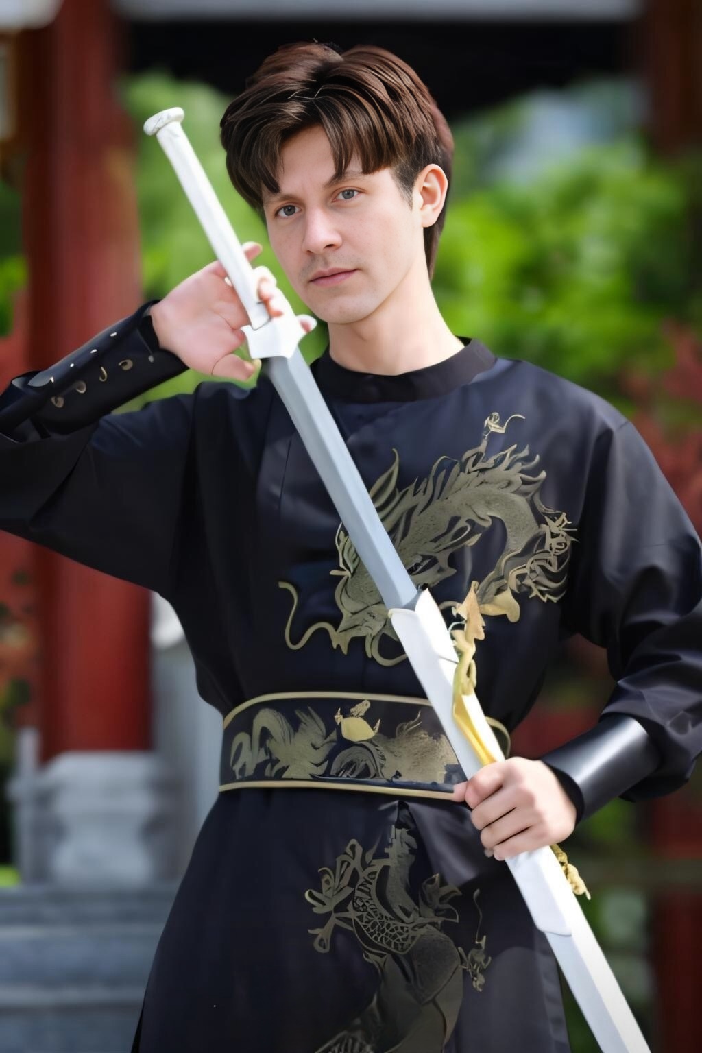 hanfu man in balck