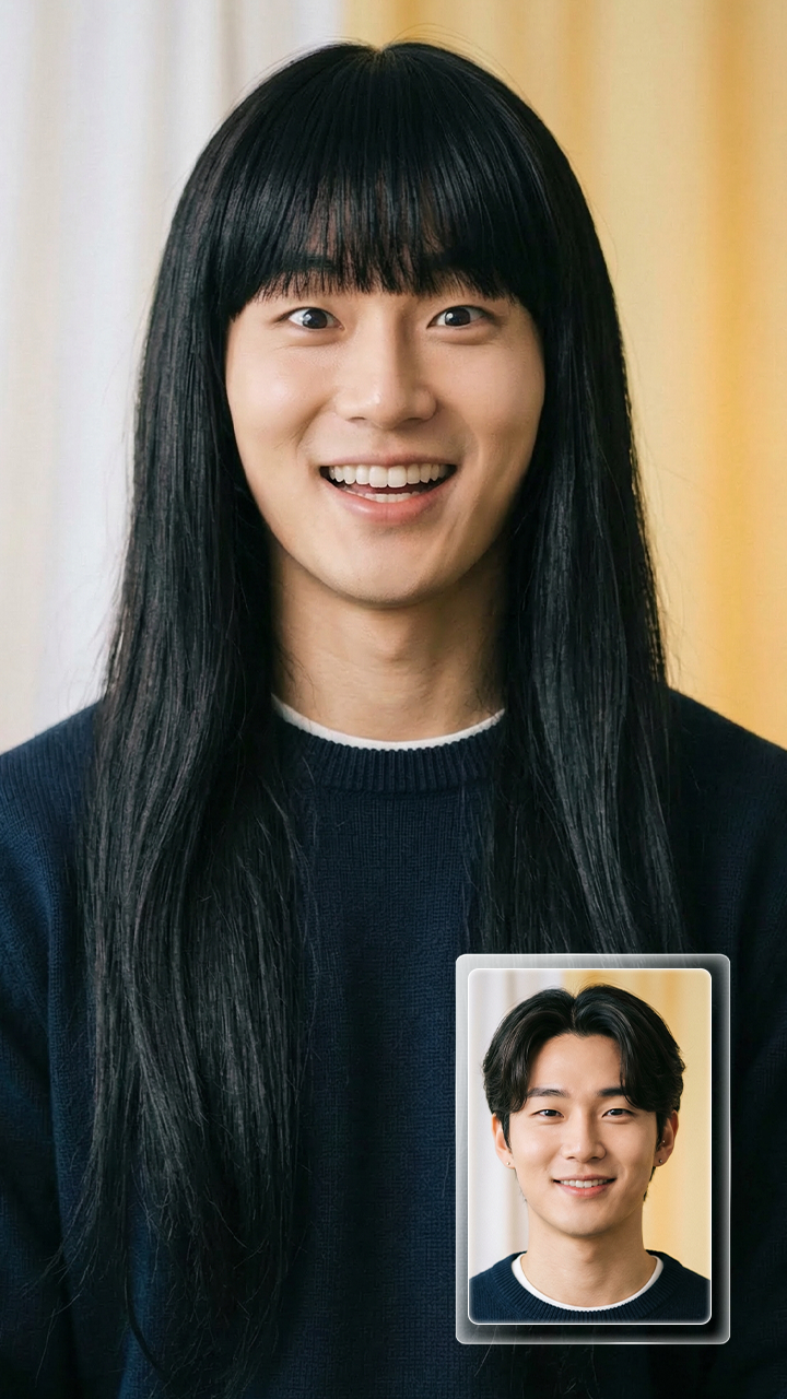 ai 남자 머리 바꾸기