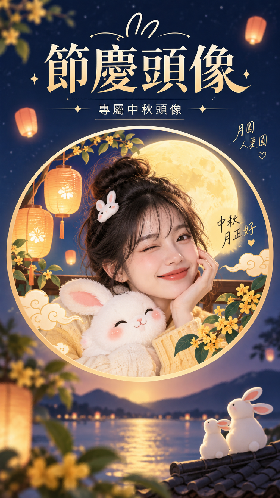 AI 中秋節慶頭像