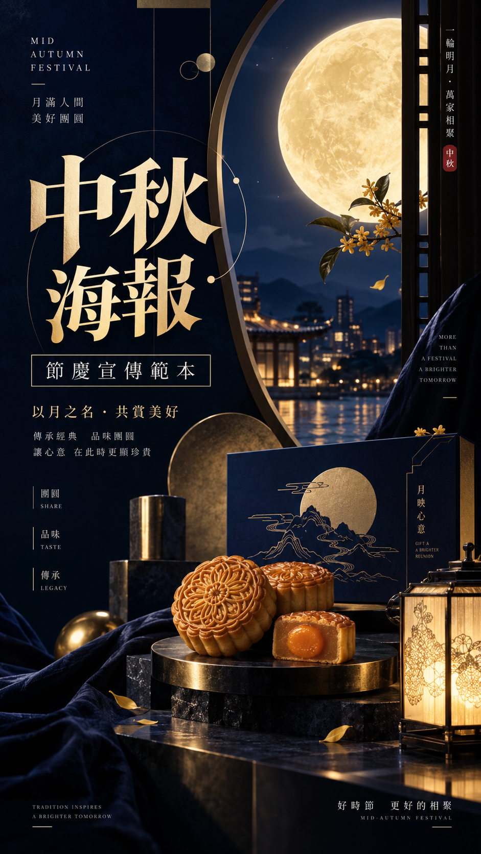 AI 中秋商業海報