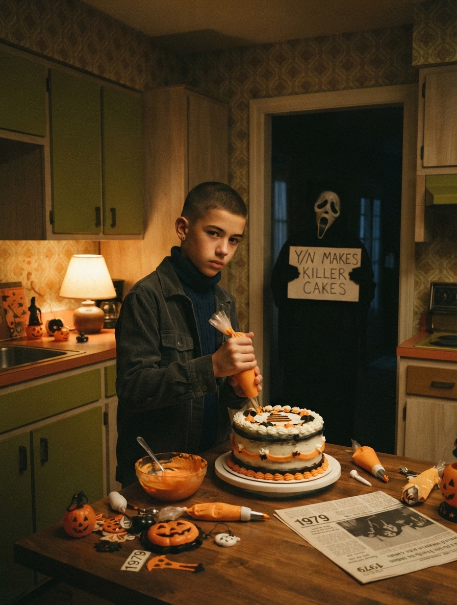 Exemple de Ghostface dans une cuisine d'Halloween 2
