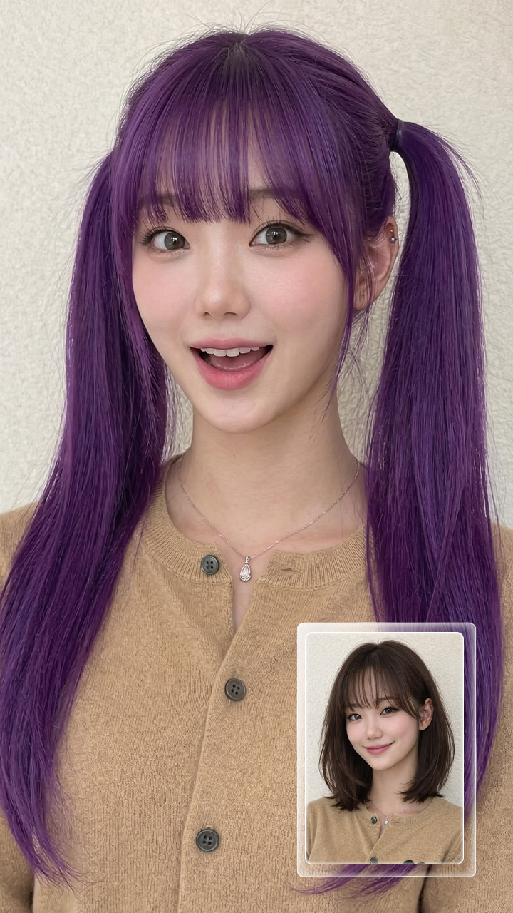 ai 여자 머리 바꾸기