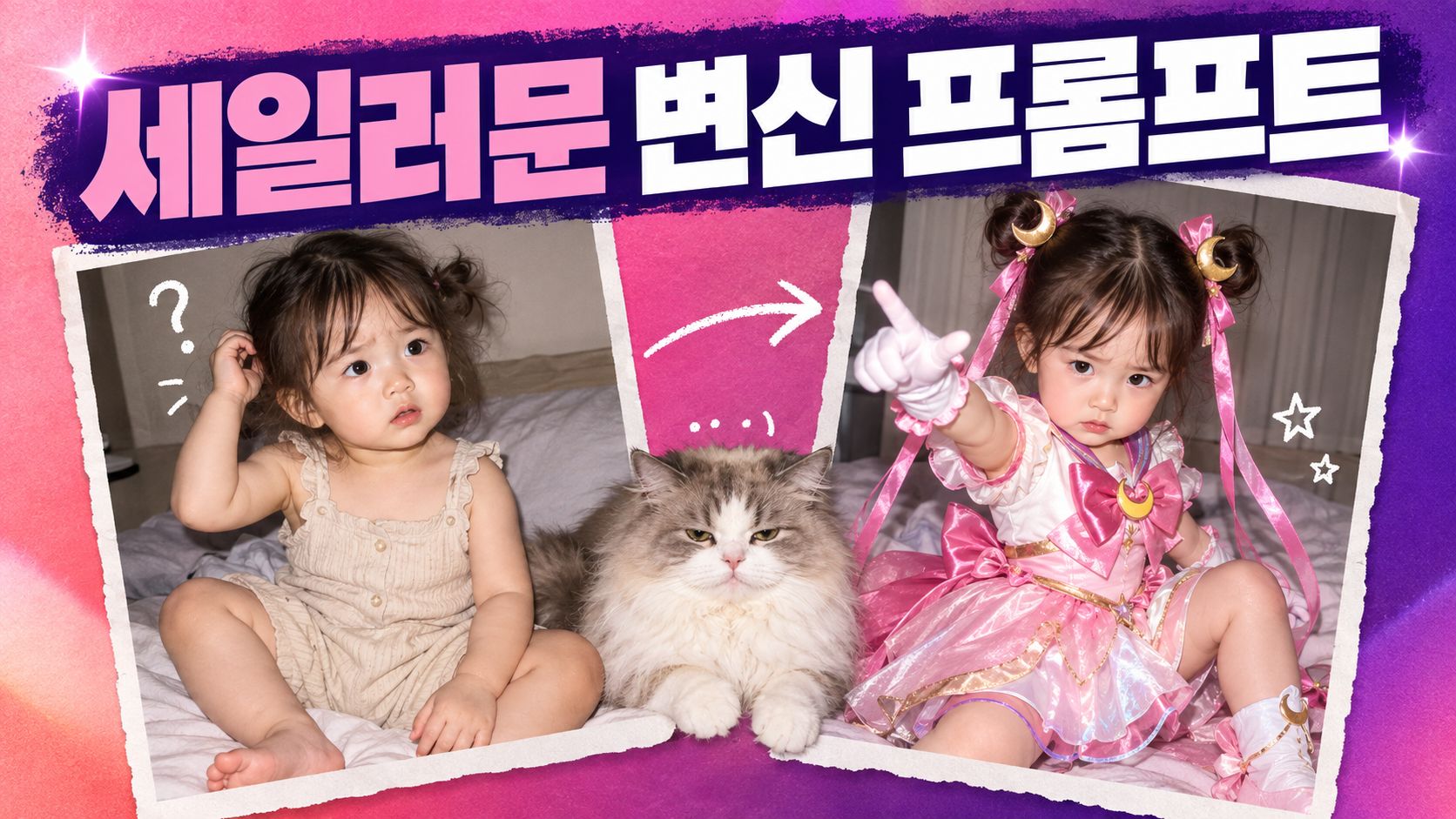 사진 한 장으로 만든 아기 세일러문 변신 AI 영상