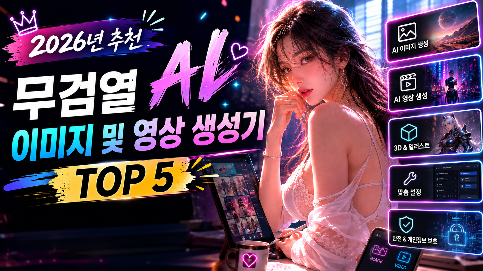 2026년 최고의 무검열 AI 이미지·영상 생성기 추천 TOP 5